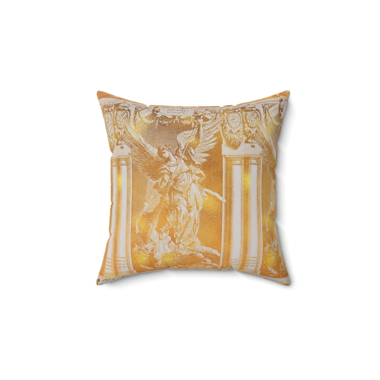 Elegant Vintage Art Square Pillow - St. Micheal Archangel