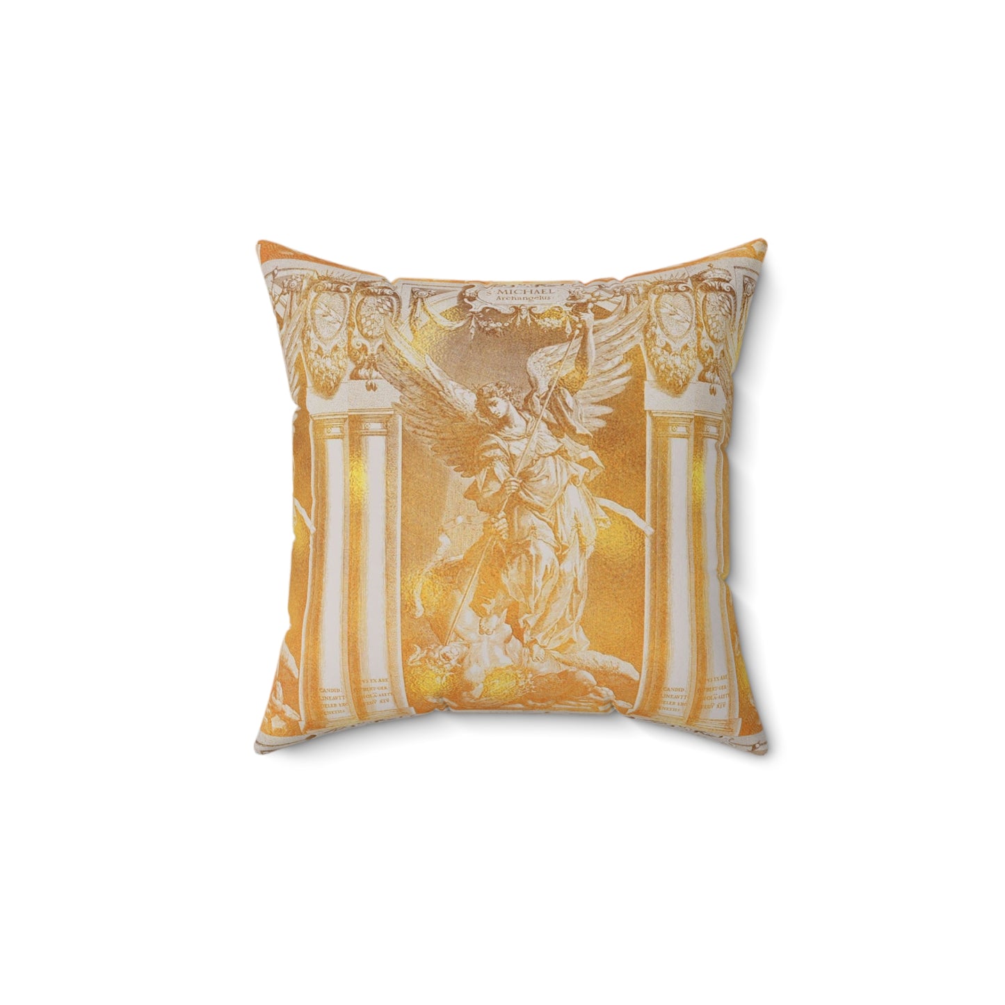 Elegant Vintage Art Square Pillow - St. Micheal Archangel